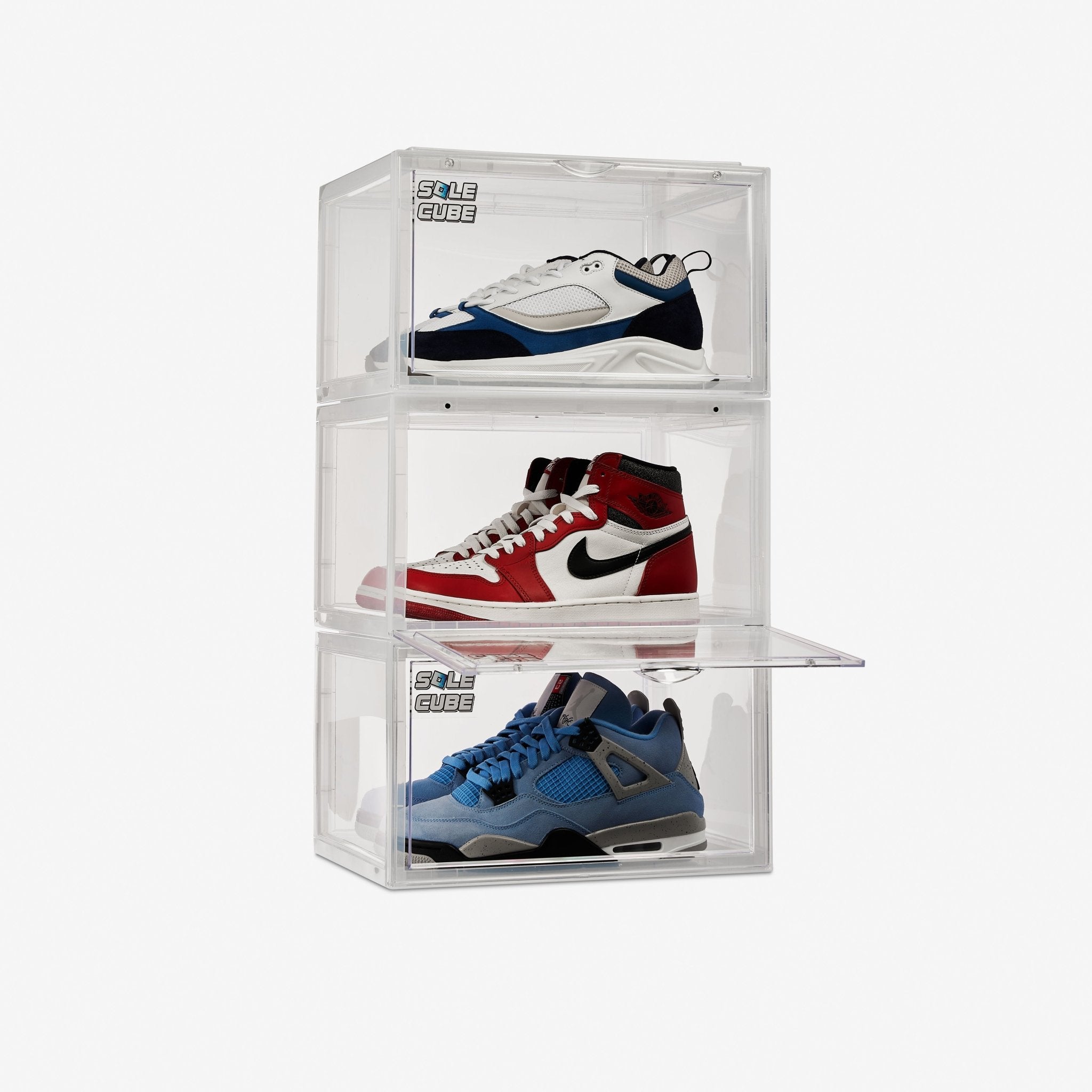 SoleCube | Clear Dropside Shoe Display Storage Box - SoleCube