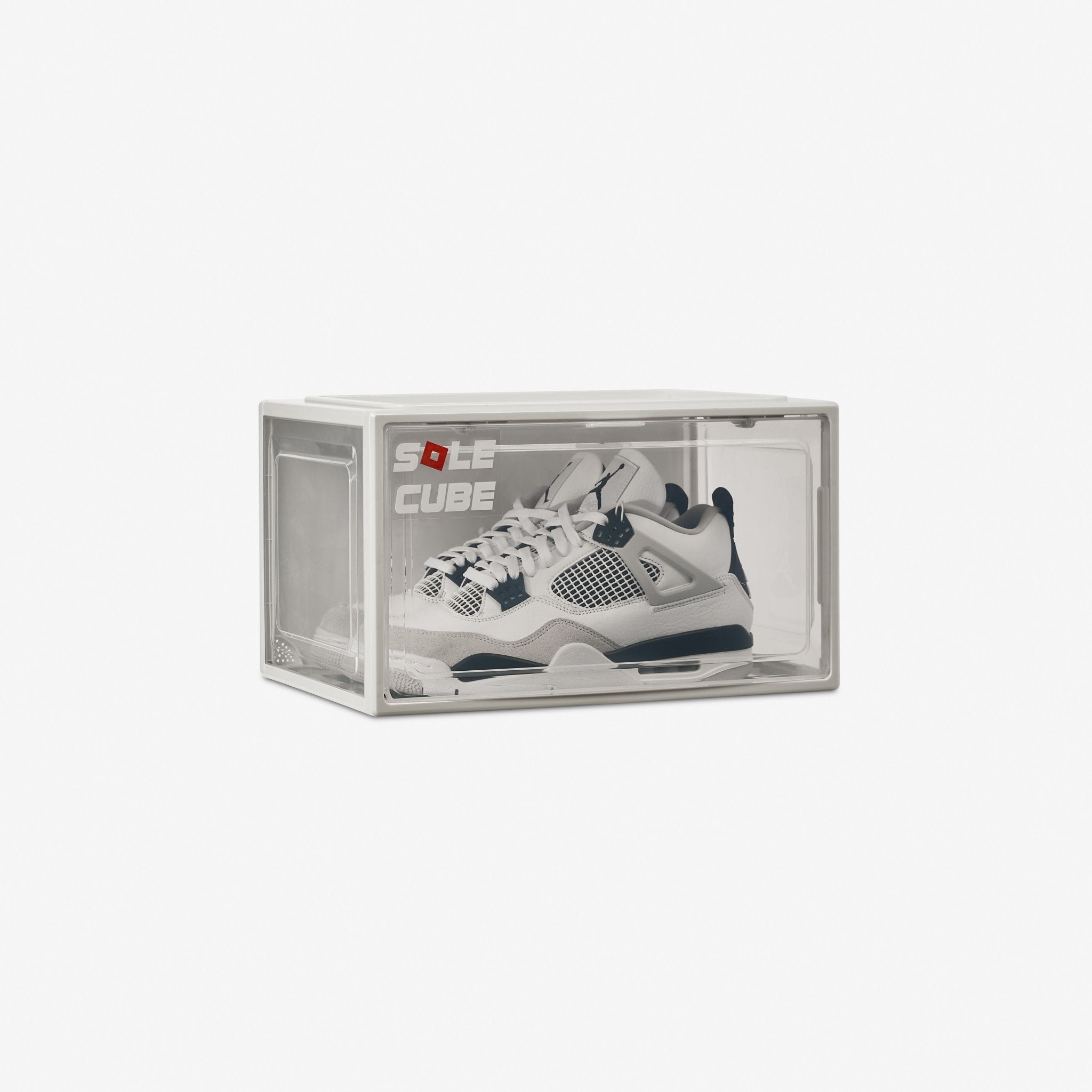 SoleCube | White Dropside Shoe Display Storage Box - SoleCube