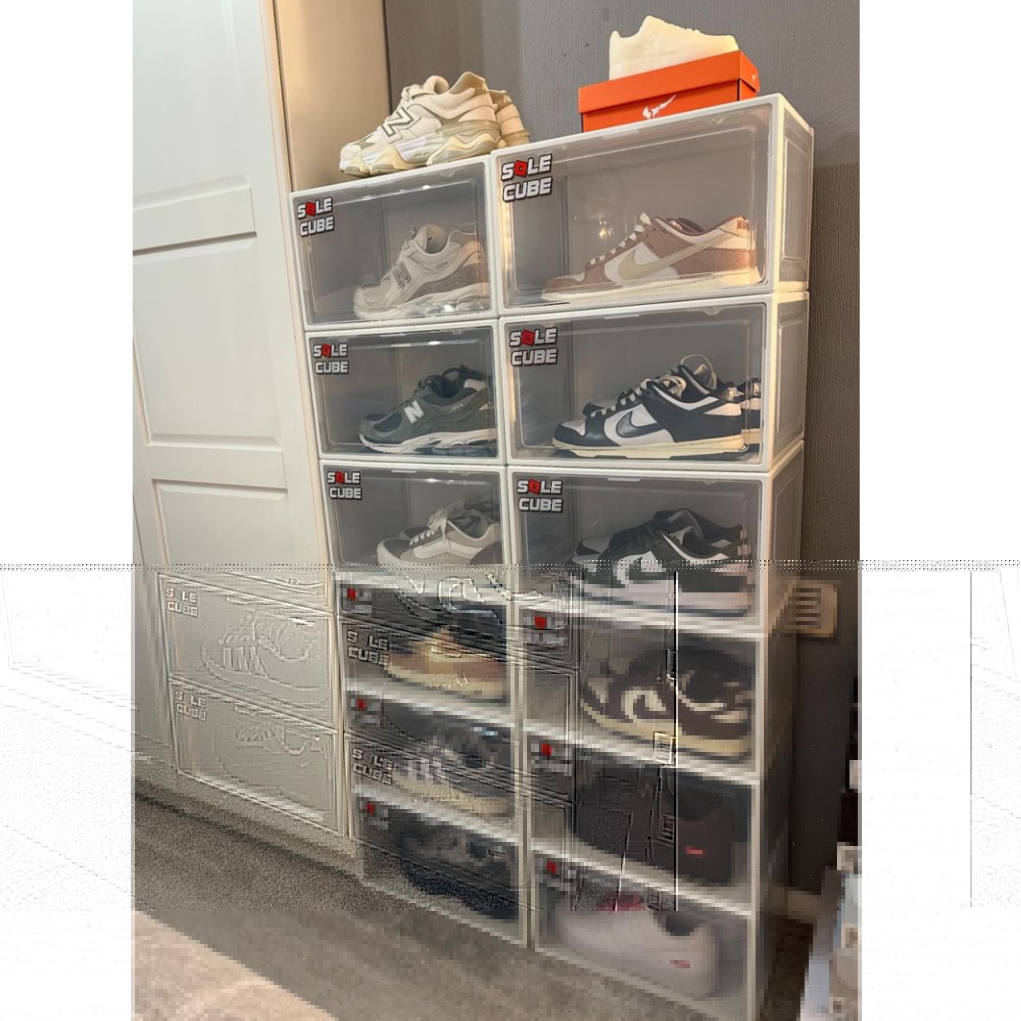 SoleCube | White Dropside Shoe Display Storage Box - SoleCube