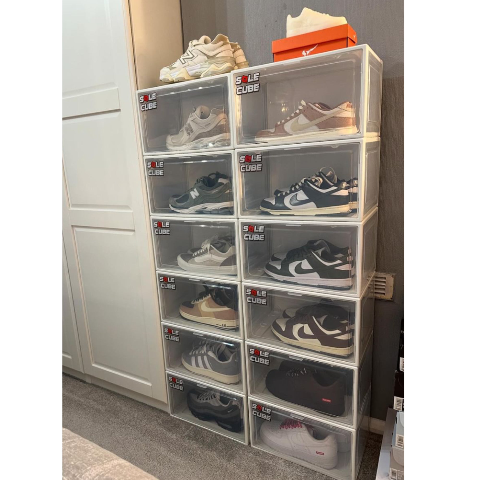 SoleCube | White Dropside Sneaker Display Storage Box - SoleCube