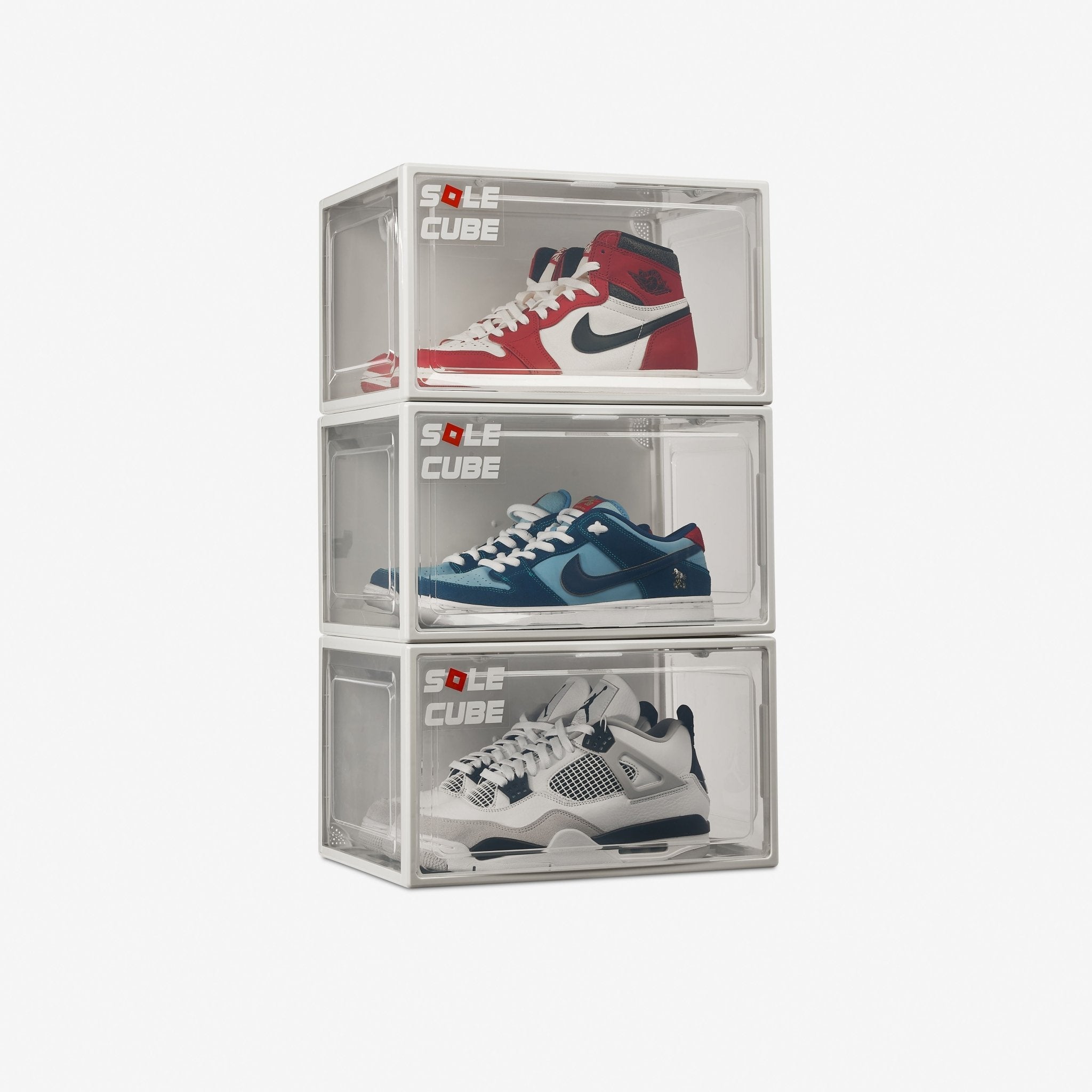 SoleCube | White Dropside Sneaker Display Storage Box - SoleCube